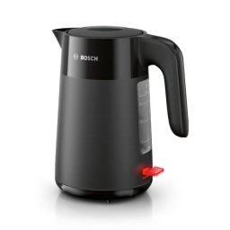 Hervidor Eléctrico 1.7L 2400W Negro Plástico, Indicador Nivel Agua, Apagado Automático