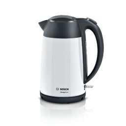 Hervidor Eléctrico Bosch TWK3P421 1.7L 2400W Acero Inoxidable Blanco/Negro Indicador Antical Base 360°