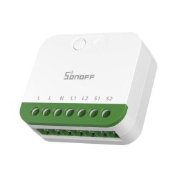 Interruptor inteligente Sonoff MINI-2GS WiFi Matter Doble Canal Compatible Apple Home Alexa Google