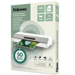 Plastificadora Fellowes 100142987 A4 80 micras brillante 100 hojas recicladas