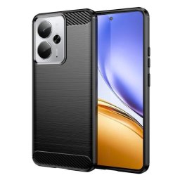 Funda para móvil Max Power Digital Fibra de Carbono Antigolpes Silicona Negra para Realme 14 y 14t