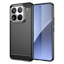 Funda para móvil Max Power Digital Fibra de Carbono Antigolpes Silicona Negra para Xiaomi 15 Pro