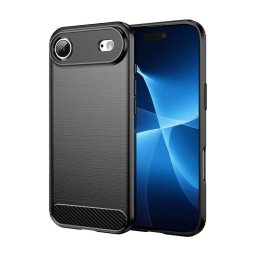 Funda para móvil Max Power Digital Fibra de Carbono Antigolpes Silicona Negra para iPhone Air