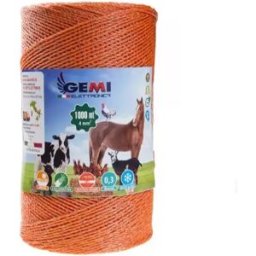 Gemi Elettronica Alambre para pastor eléctrico 1000 m 4 mm² alta conductividad para cerca eléctrica y valla electrificada para ganado gemi