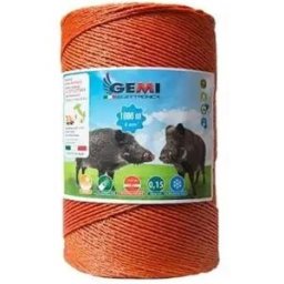 Gemi Elettronica Alambre para pastor eléctrico 1000 m 6 mm² alta conductividad para cerca eléctrica para ganado y jabalíes, larga distancia gemi