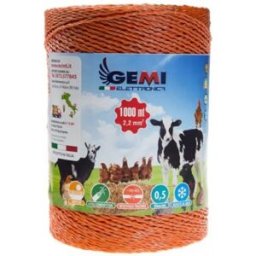 Gemi Elettronica Alambre para pastor eléctrico 1000 m 2,2 mm² alta conductividad para cerca eléctrica para caballos vacas ovejas cabras gemi