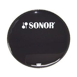 Sonor PB16B/L 16" Bass Reso Head Negro con el logotipo de