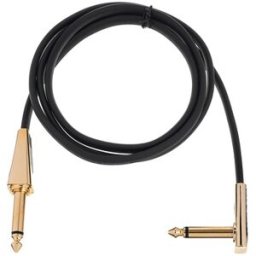 Rockboard Flat Looper/Switch Cable 100 Cable negro con carcasas de conector doradas