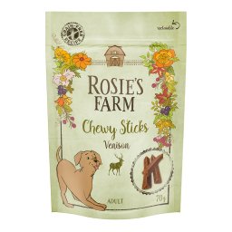 Rosie's Farm Chewy Sticks snacks con caza para perros - Pack % - 5 x 70 g