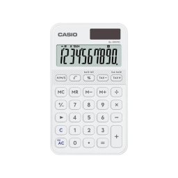 Calculadora Casio SL-310YC Blanco 10 dígitos bolsillo batería solar funda