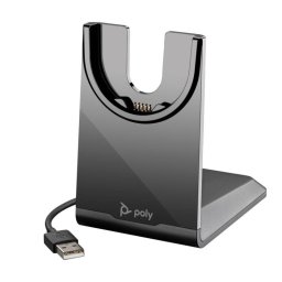 Base de carga Poly Voyager USB-A para auriculares, soporte de recarga, color negro