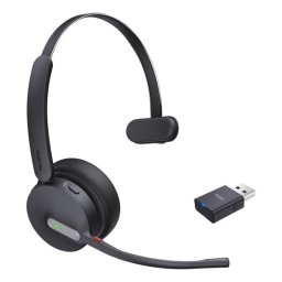 Auriculares Yealink WH64 Hybrid Mono UC inalámbricos Bluetooth con cancelación de ruido para oficina y call center negros