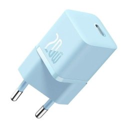 Cargador Baseus GaN5 20W Mini USB-C Power Delivery Azul Europlug compacto