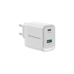 Cargador Conceptronic ALTHEA20W45 Universal 45W USB-C y USB-A GaN Blanco
