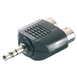 Cable de audio Vivanco 46047 3.5 mm a 2x RCA negro alta fidelidad