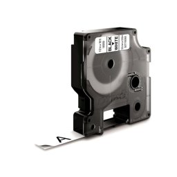 Etiquetas de poliéster durable DYMO D1 12mm x 5.5m negro sobre blanco resistentes exteriores