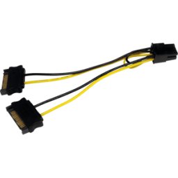 STARTECH.COM ST SATPCIEXADAP - 2x SATA de 15 pines a 6 PCI-E, 15 cm, negro/amarillo