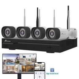 Kit Cámara de Seguridad WiFi Nivian NVS-KIT4CC16CH 3MP Visión Nocturna Dual IA Audio Bidireccional