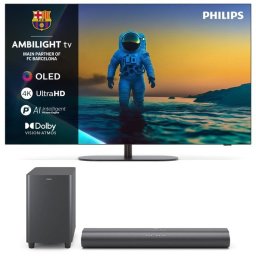 Philips OLED 55OLED820 55" 4K Ambilight P5 AI Dolby Vision + Barra de Sonido TAB6100