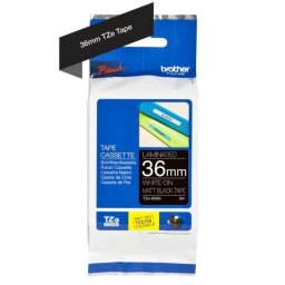 Cinta para impresora de etiquetas Brother TZE-M365 laminada mate blanco sobre negro 36 mm