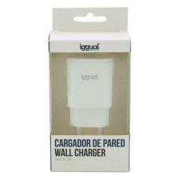 Cargador iggual USB de pared 1xUSB 5V 2A 10W compacto protección múltiple