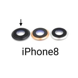 Cristal Camara Completa Con Marco Iphone 8 Negro Repuesto