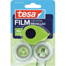 TESA 59038 - Mini Dispensador tesafilm®, DISPENSADOR RECICLADO, + 2x rollos