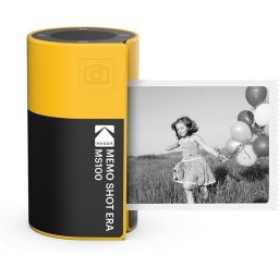 Cámara Instantánea Kodak MemoShot Era MS100 Flash Bluetooth Etiquetas LCD Negra Amarilla