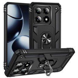 Funda para móvil Max Power Digital Anillo Giratorio Silicona Policarbonato Negra Antideslizante para Xiaomi 14T 5G