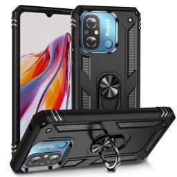 Funda para móvil Max Power Digital Anillo Giratorio Silicona Policarbonato Negra Antideslizante para Xiaomi Redmi 12C