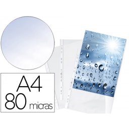 Funda multitaladro durable premium din a4 polipropileno 80 mc cristal bolsa de 100 unidades