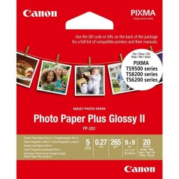 Papel fotográfico Canon Plus Glossy II PP-201 89x89 mm 265 g/m² 20 hojas alto brillo