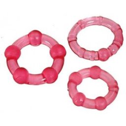Seven Creations Juego Tres Anillos Pene Rosa 3uds