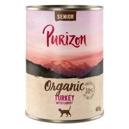 Purizon Organic 6 x 400 g comida ecológica para gatos - NUEVO: Senior Pavo con zanahoria