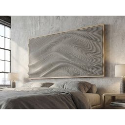 Cabecero Cuadro Madera Formato Ondas con Relieve Sinclair