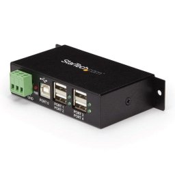 Hub de interfaz Startech ST4200USBM 4 puertos USB 2.0 industrial metálico