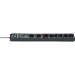 Brennenstuhl Secure-Tec Regleta de Enchufes con 8 Tomas de Corriente 3m Antracita