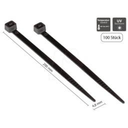 GOOD CONNECTIONS GC KAB-20S48 - Bridas para cables, resistentes a los rayos UV, 200 mm, negras 1