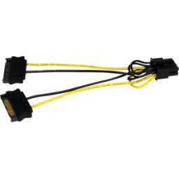 STARTECH.COM ST SATPCIEX8ADP - 2x SATA de 15 pines a 8 PCI-E, 15 cm, negro/amarillo