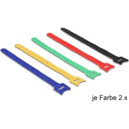 DELOCK 18635 - Cinta de velcro, brida para cables, 200 x 12 mm, mixta, paquete