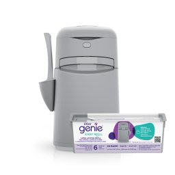 LitterLocker by Litter Genie® Easy Roll Cubo para arena de gatos, gris - LitterLocker® Easy Roll, gris (incluye un cartucho)