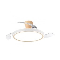 Ventilador techo Blanco Madera Luz de Led palas de 88 Kuper