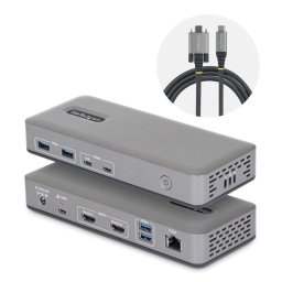 Base de conexión Startech USB-C 2 Monitores HDMI 4K 60Hz PD 100W Ethernet