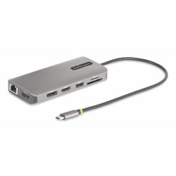 Adaptador multipuerto StarTech USB-C triple monitor HDMI/DP 4K, 4x USB, 100W PD, Ethernet