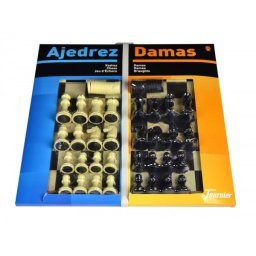 Ajedrez con damas tablero grande 41x40x4,6 cm