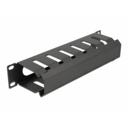 Panel de gestión de cables DeLock 66843 10" 1U metálico negro desmontable