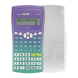 Calculadora MILAN M240 Sunset científica 240 funciones turquesa y lila