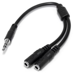Startech Adaptador Divisor de Auriculares Mini-Jack 3,5mm 3 pines Macho a 2x Mini-Jack 3 pines Hembra