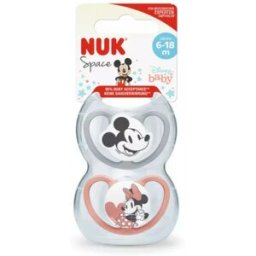 Nuk Chupetas Mickey Cinza + Rosa 6-18m