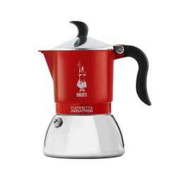 Cafetera Italiana Bialetti Fiammetta Induction 2 Tazas 0,1L Rojo Acero Inoxidable